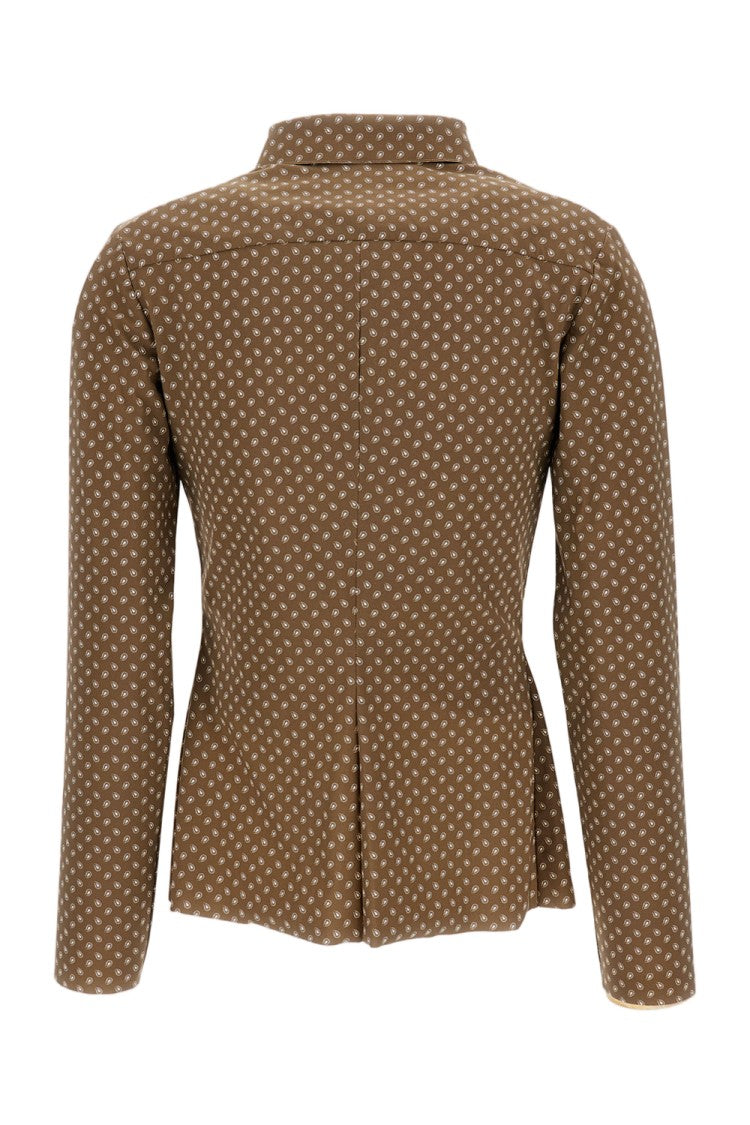Irie' Structured Brown Button-Down Shirt With Timeless Appeal
