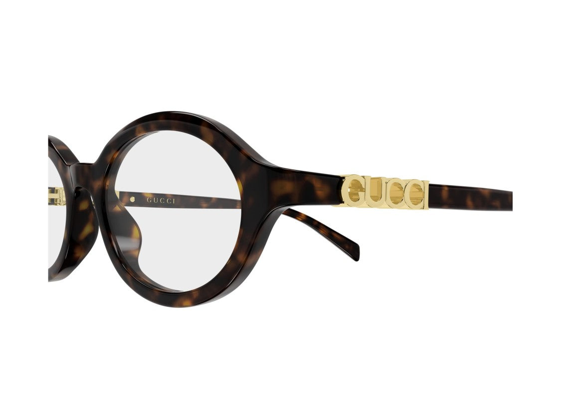 Gucci Gg2153o Tortoiseshell Gold Accents Round Eyeglasses