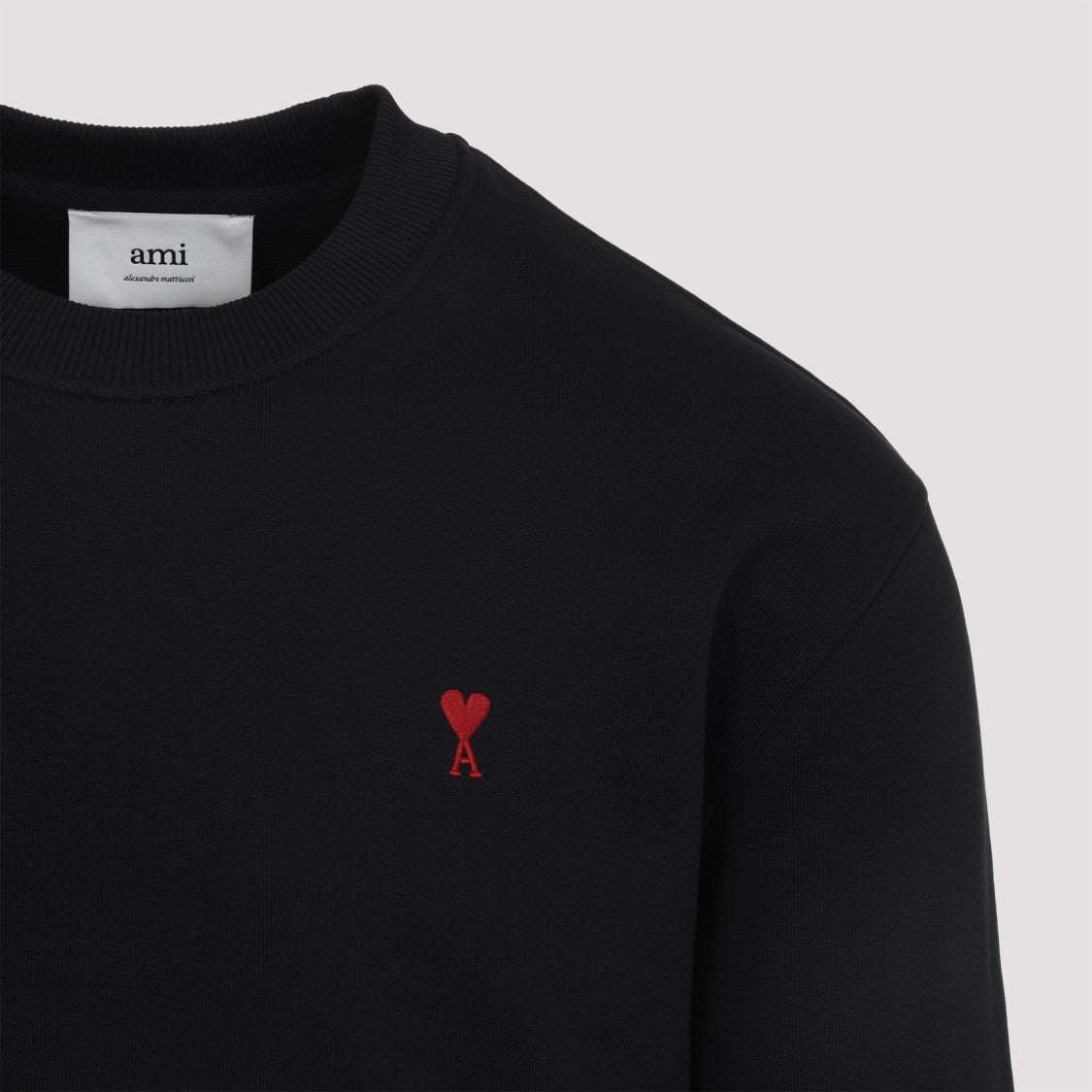 Ami Paris De Coeur Black Cotton Sweatshirt