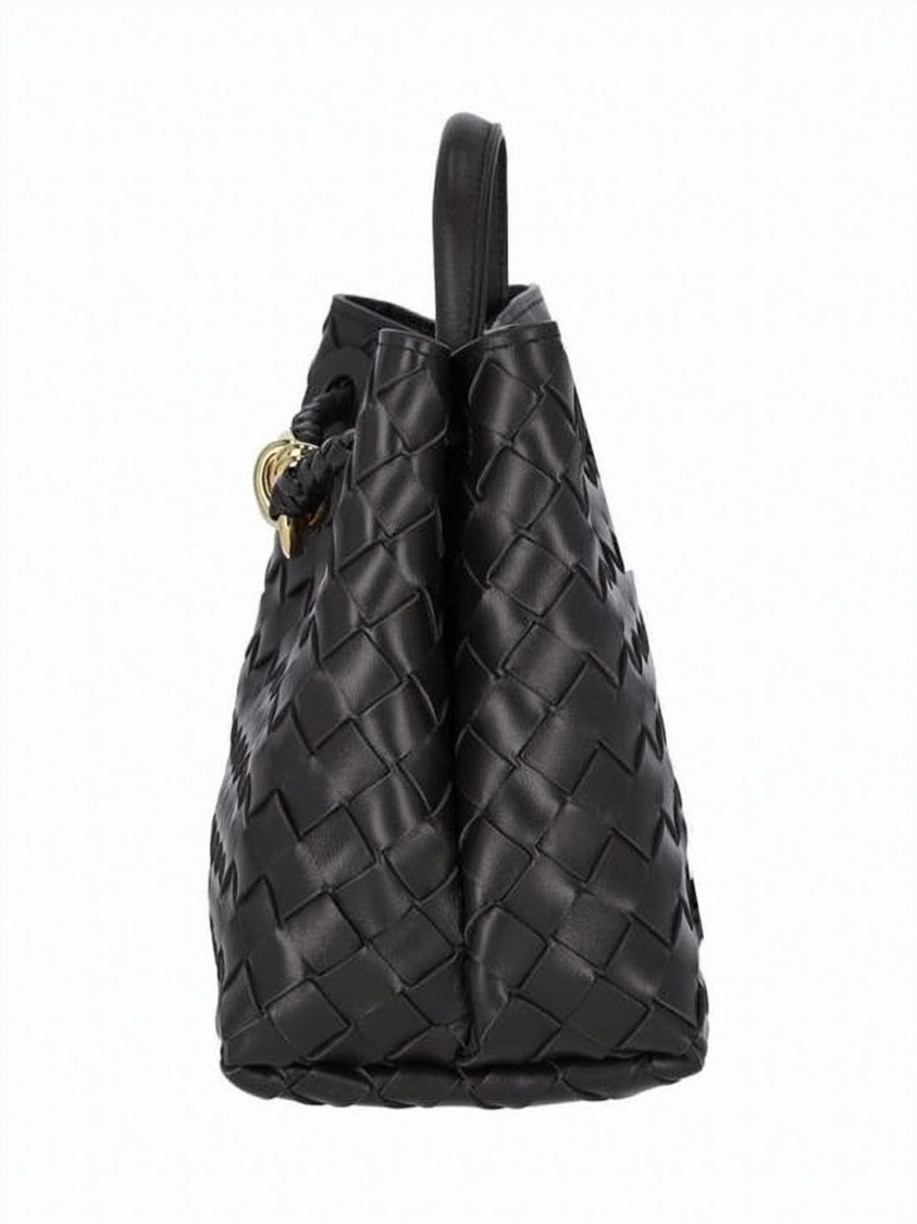Bottega Veneta Structured Woven Lambskin Tote Bag With Gold-Tone Knot Detail