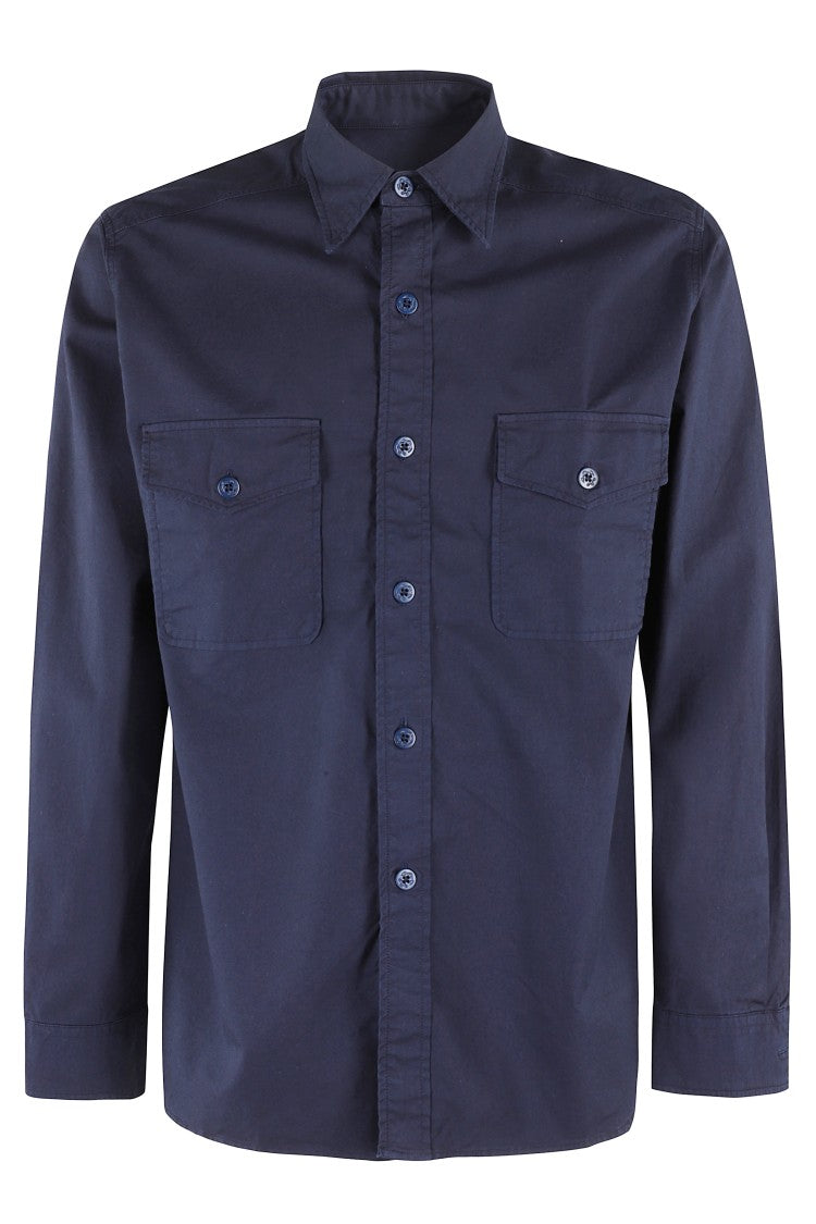 Fortela Indigo Cotton Overshirt With Premium Detailing