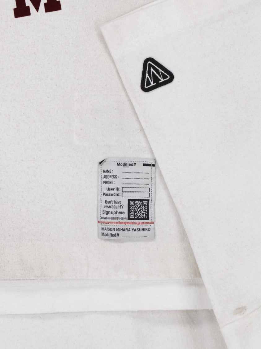 Maison Mihara Yasuhiro White Doodle Distressed Printed Cotton T-Shirt