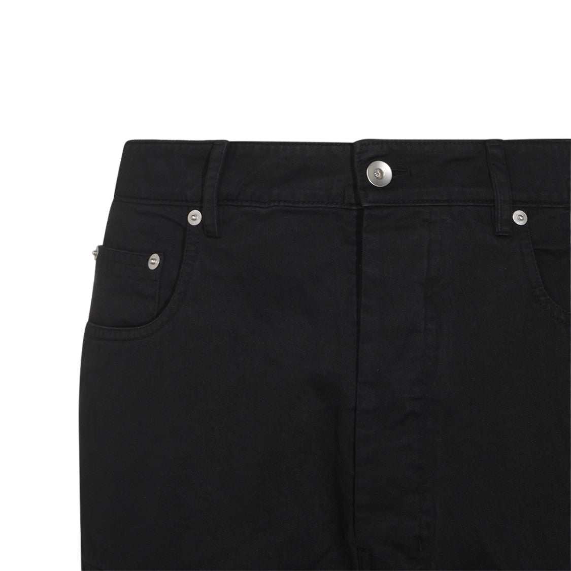 Drkshdw By Rick Owens Straight-Leg Black Jeans With Cargo Pockets And Rivet Details