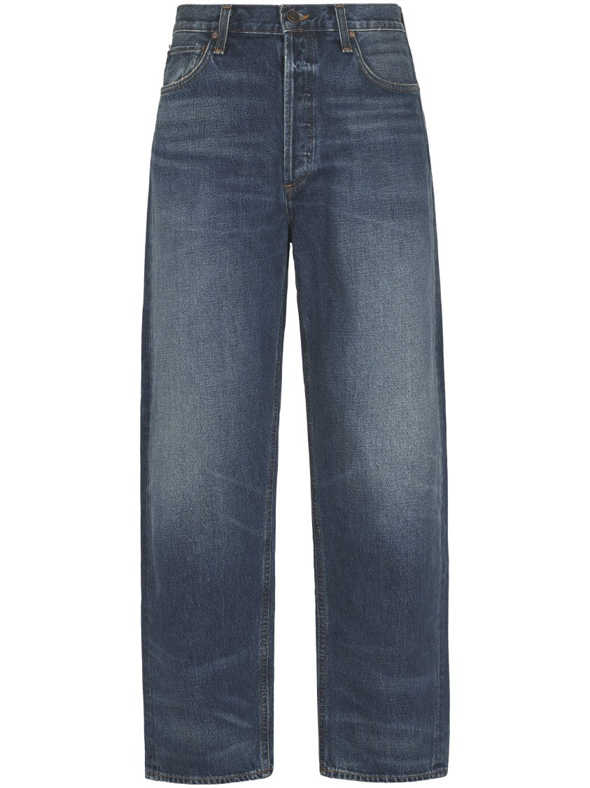 Agolde Wide-Leg Denim Trousers With Vintage Wash