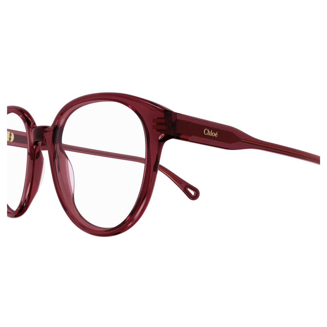 Chloé Ch0127o Rounded Burgundy Bio Acetate Eyeglasses