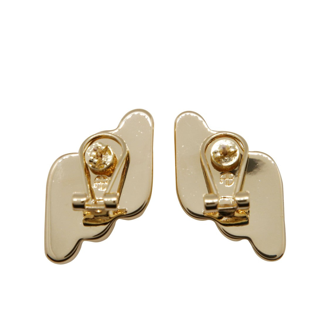 Anine Bing Diagonal Ribbed Gold-Tone Clip-On Earrings
