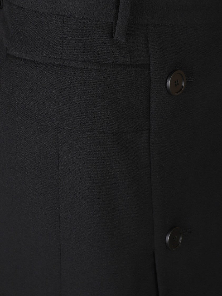 Balenciaga Tailored Black Skirt With Double-Breasted Closure
