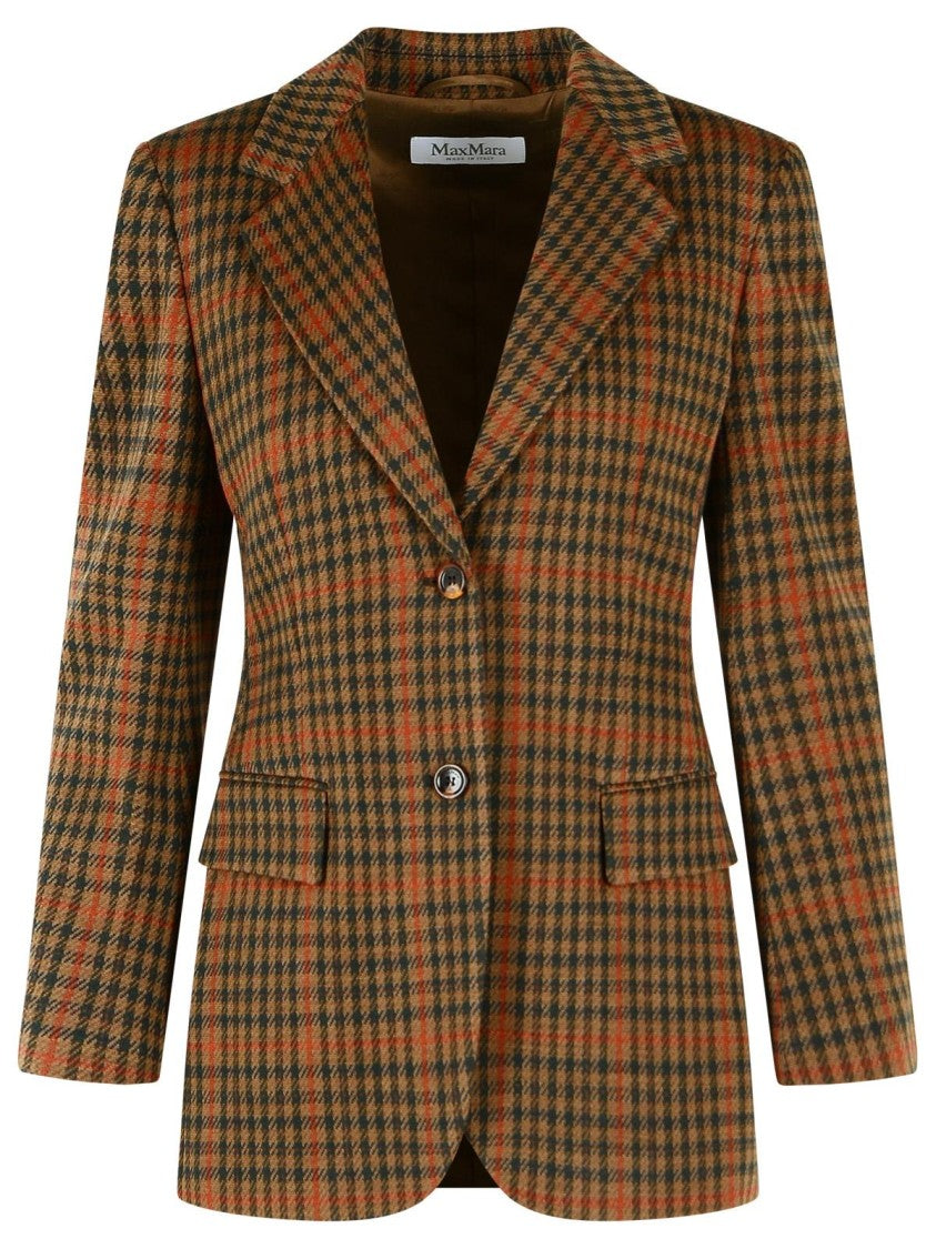 Max Mara Galosce' Blazer In Virgin Wool Blend Leather