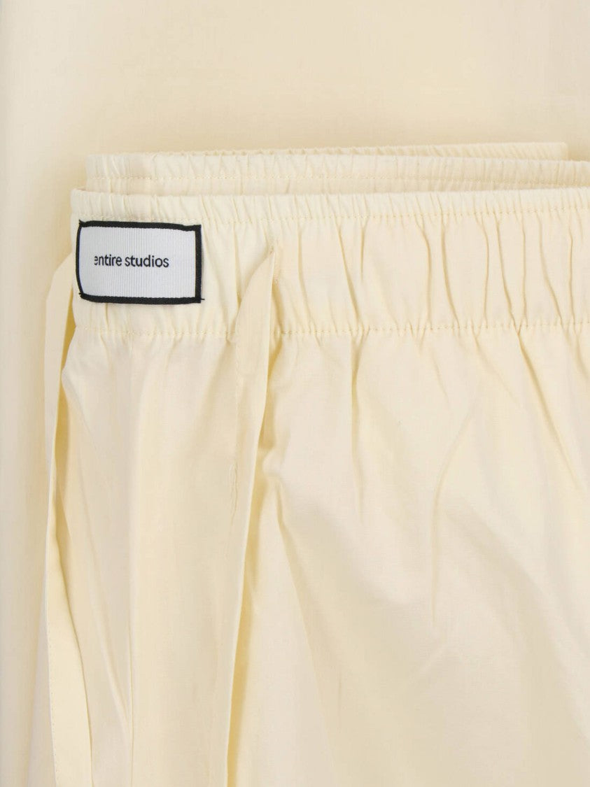 Entire Studios Cream Lounge Wide-Leg Cotton Trousers