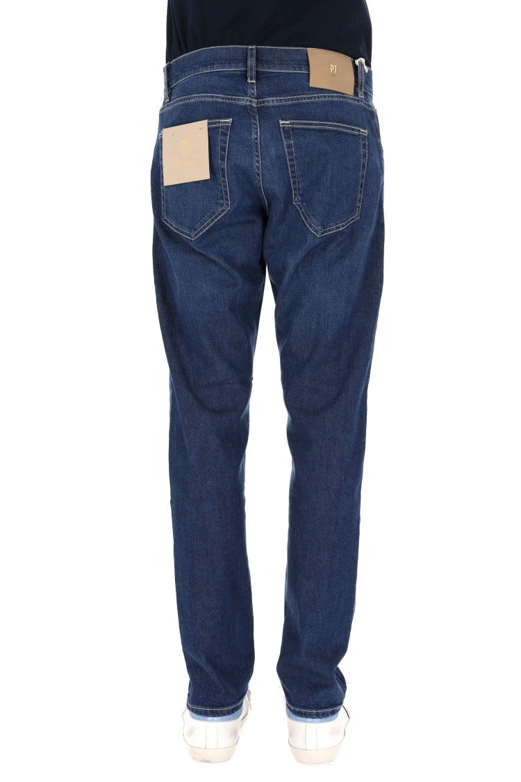 Pt Denim Dark Wash Breakbeat Cotton-Silk Jeans