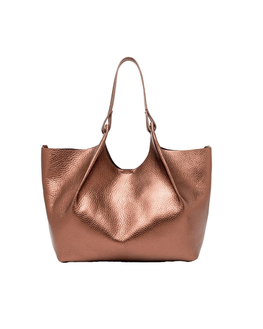 Gianni Chiarini Moon Dua Pebble Grain Leather Tote Bag