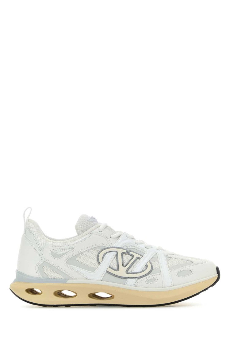 Valentino Garavani White Leather And Fabric Vlogo Easyjog Sneakers
