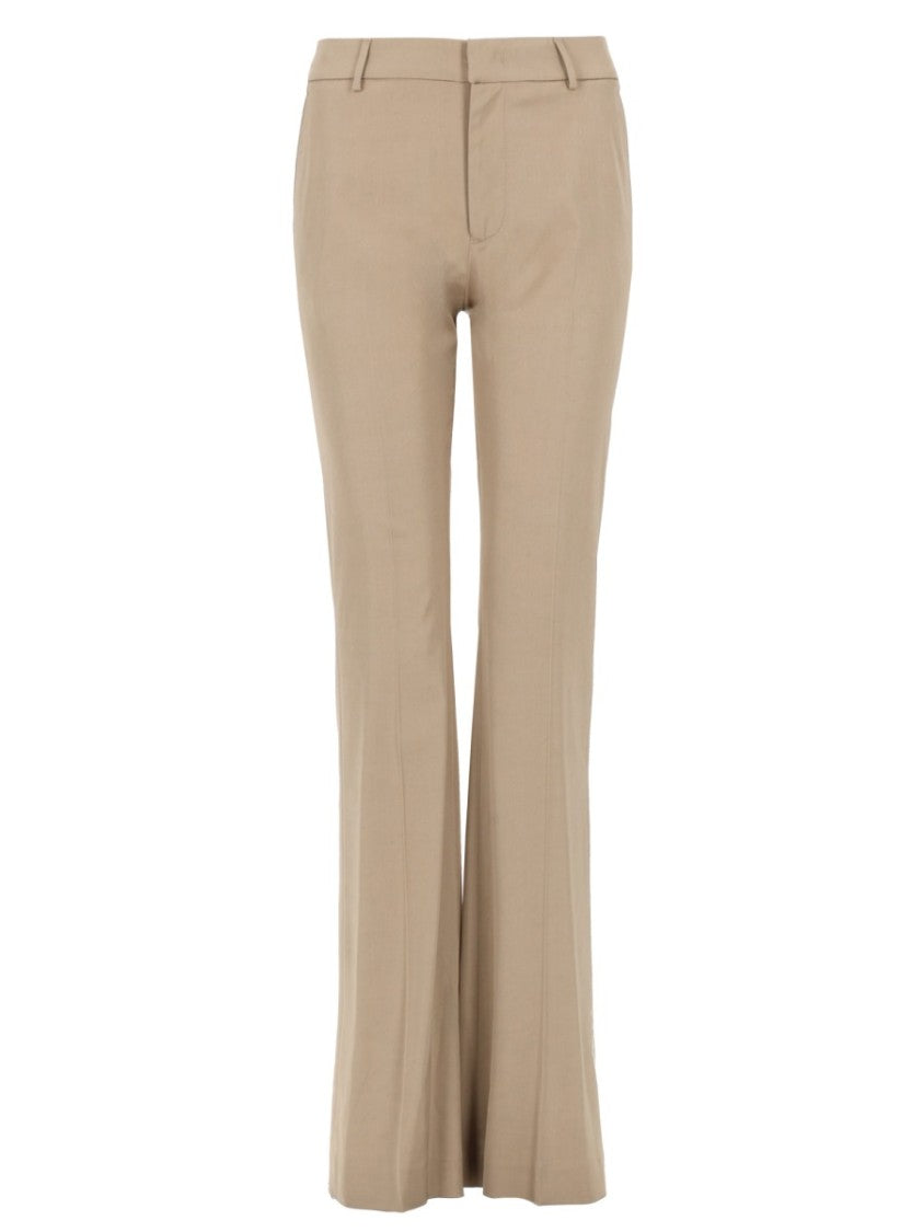 Pt Torino Neutrals Elsa Soft Textured Flared Pants
