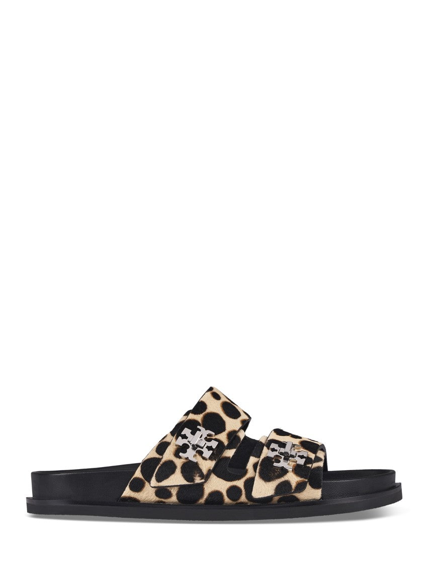 Tory Burch Leopard Print Calf Fur Sport Slides