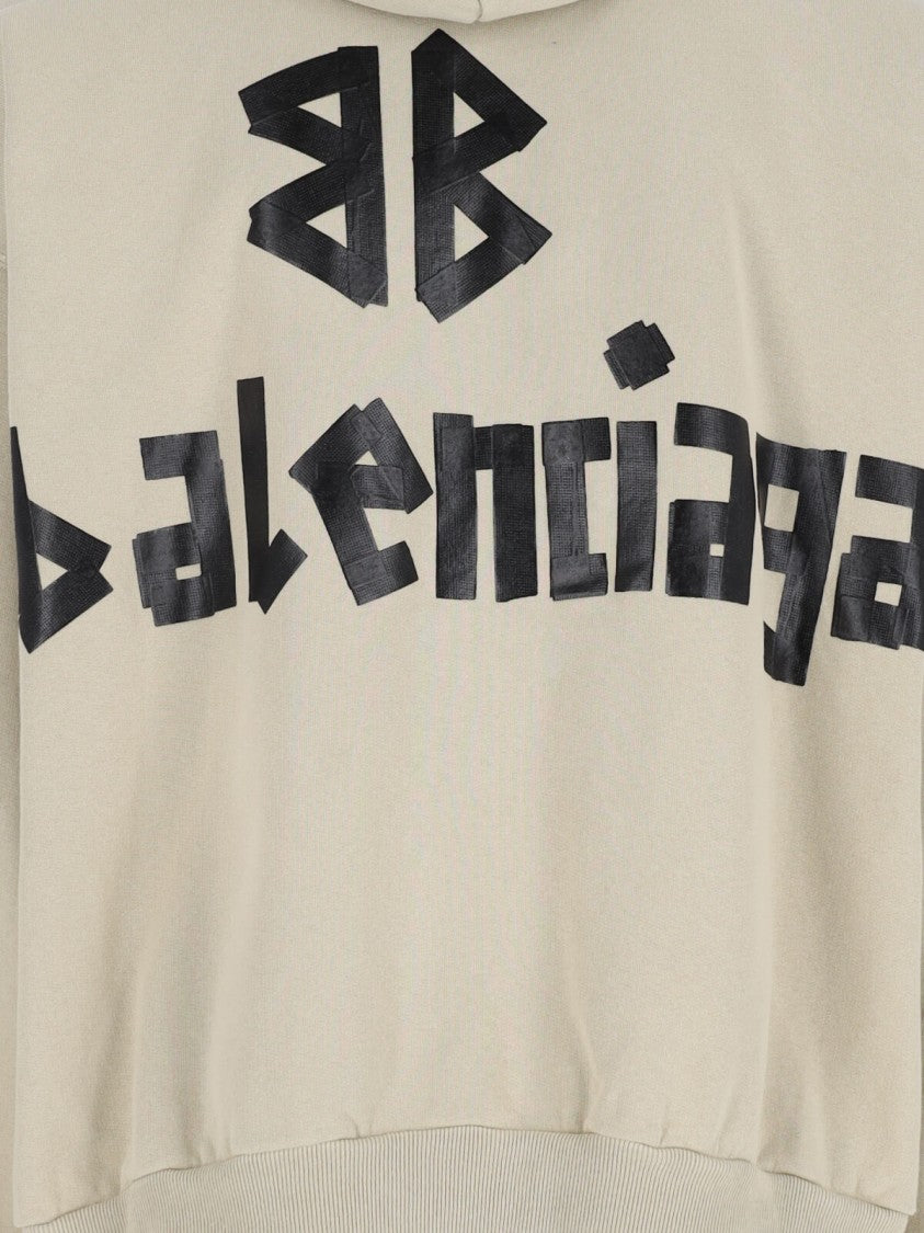 Balenciaga "Ripped Pocket Tape Type" Hoodie Beige