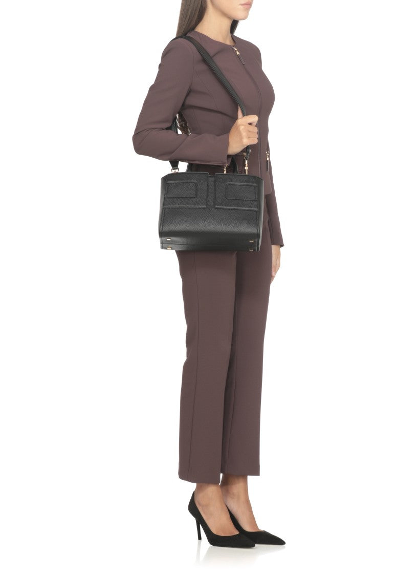 Elisabetta Franchi Structured Pebbled Shoulder Bag