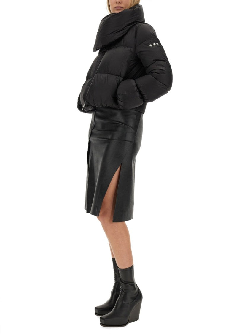 Add Cropped Black Jacket With High Collar