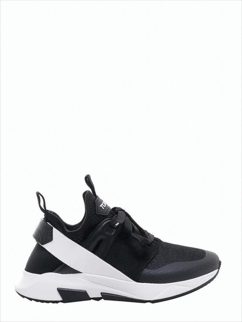 Tom Ford Bold Black Mesh And Leather Tomford Sneakers