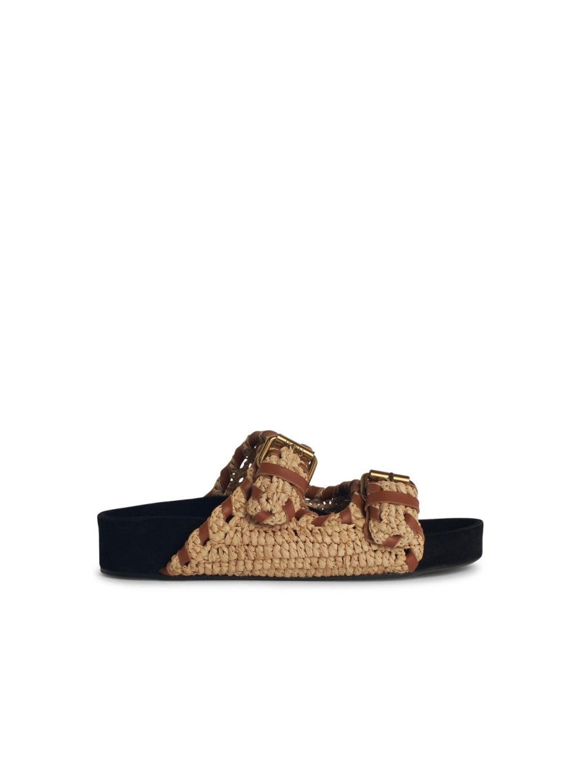 Isabel Marant Étoile Lennyo' Beige Palm Slipper