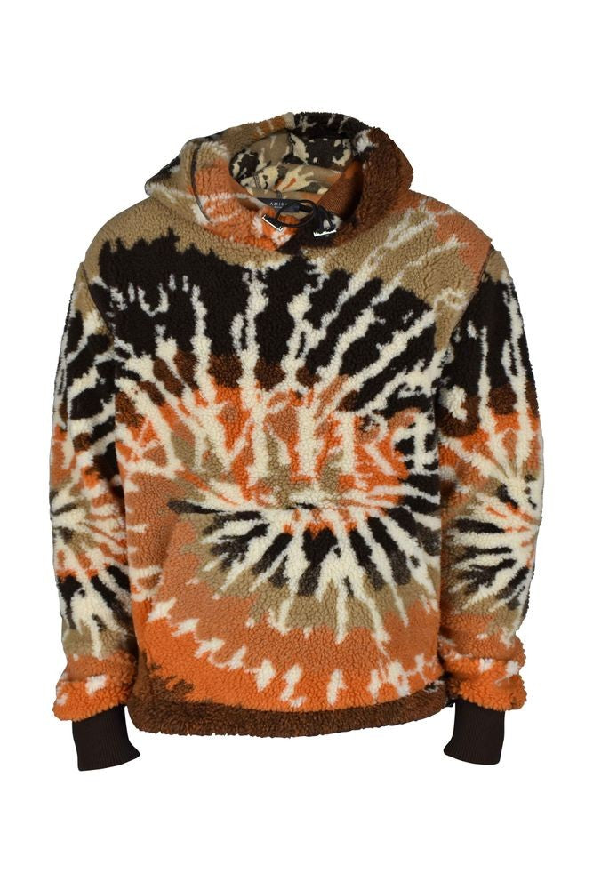 Amiri Tie-Dye Fleece Sweatshirt With Adjustable Drawstring