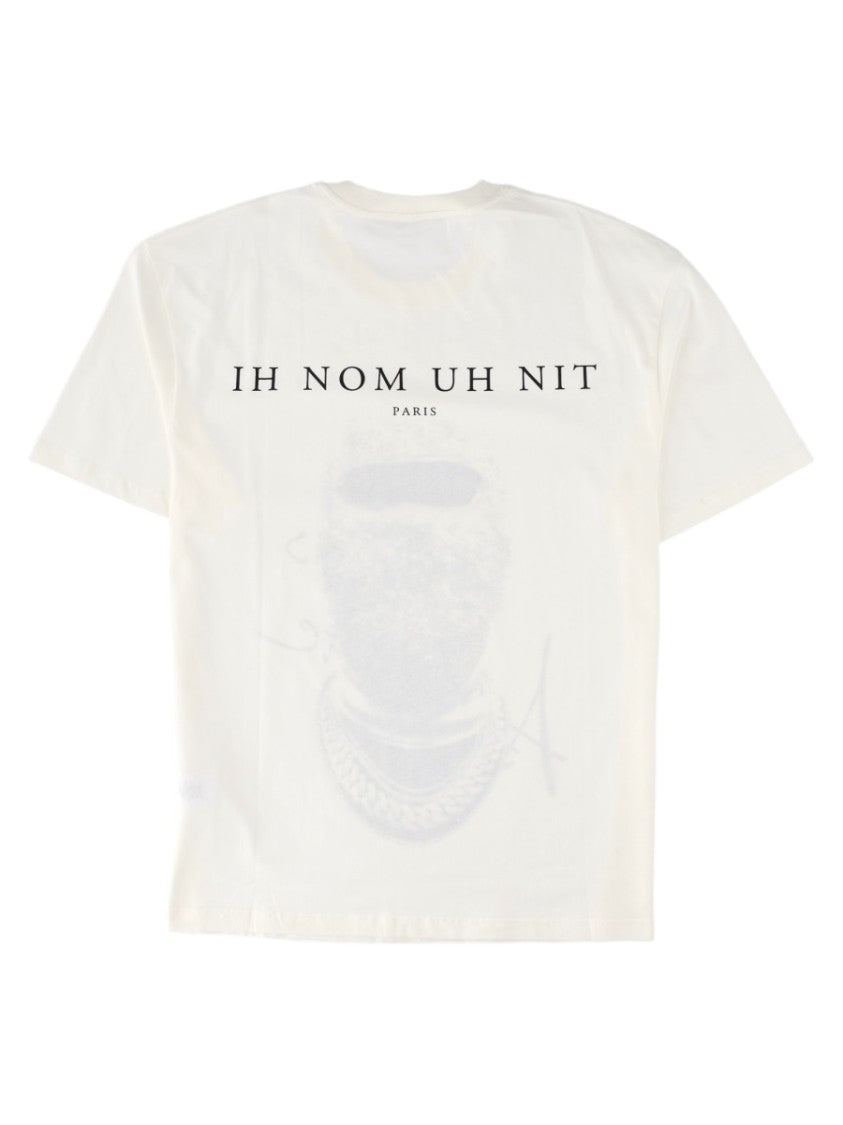 Ih Nom Uh Nit White Graphic Print Textured Relaxed Fit T-Shirt