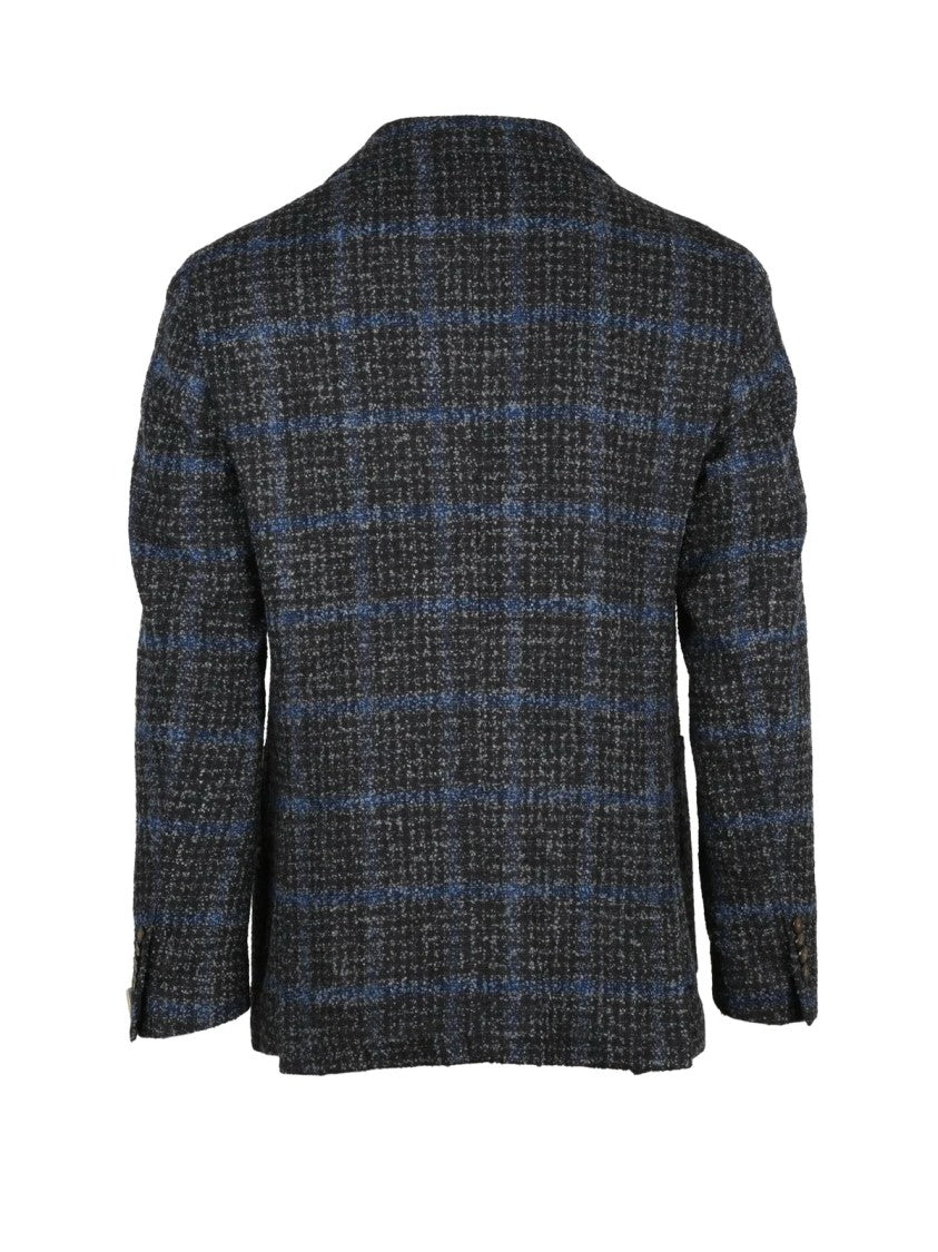 L.B.M. 1911 Round Jacket In Wool And Polyamide Blend With Checkered Pattern
