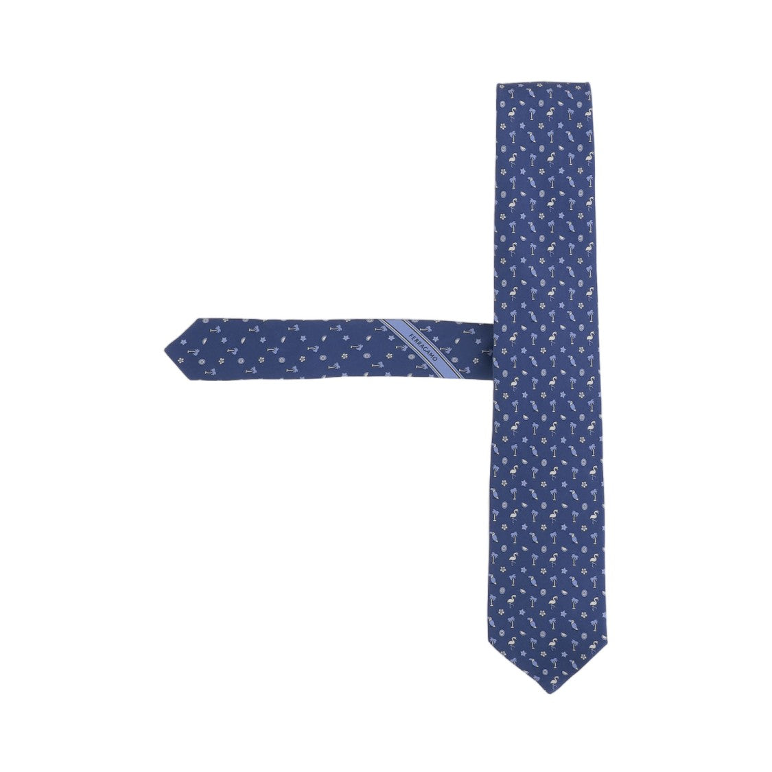Salvatore Ferragamo Blue Patterned Silk Tie