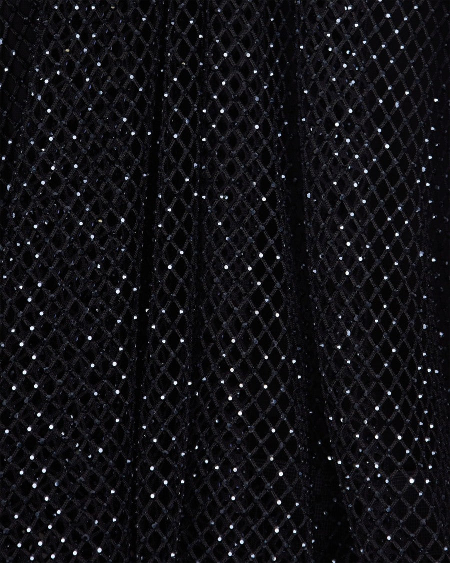 Sportmax Black Crystal Mesh Top