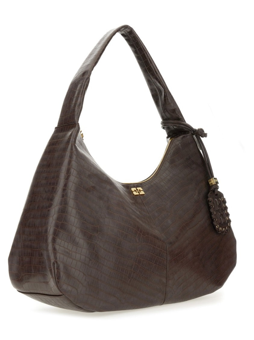 Ganni "Croco Xxl" Hobo Bag