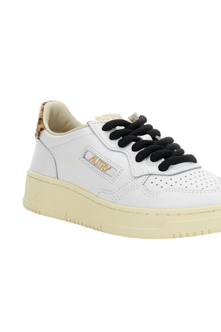 Autry Optical White Medalist Low Leather Calf Hair Sneakers