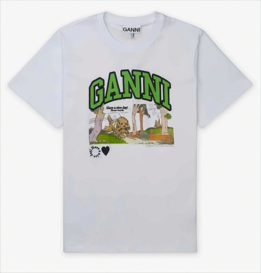 Ganni Graphic Print Short-Sleeved T-Shirt