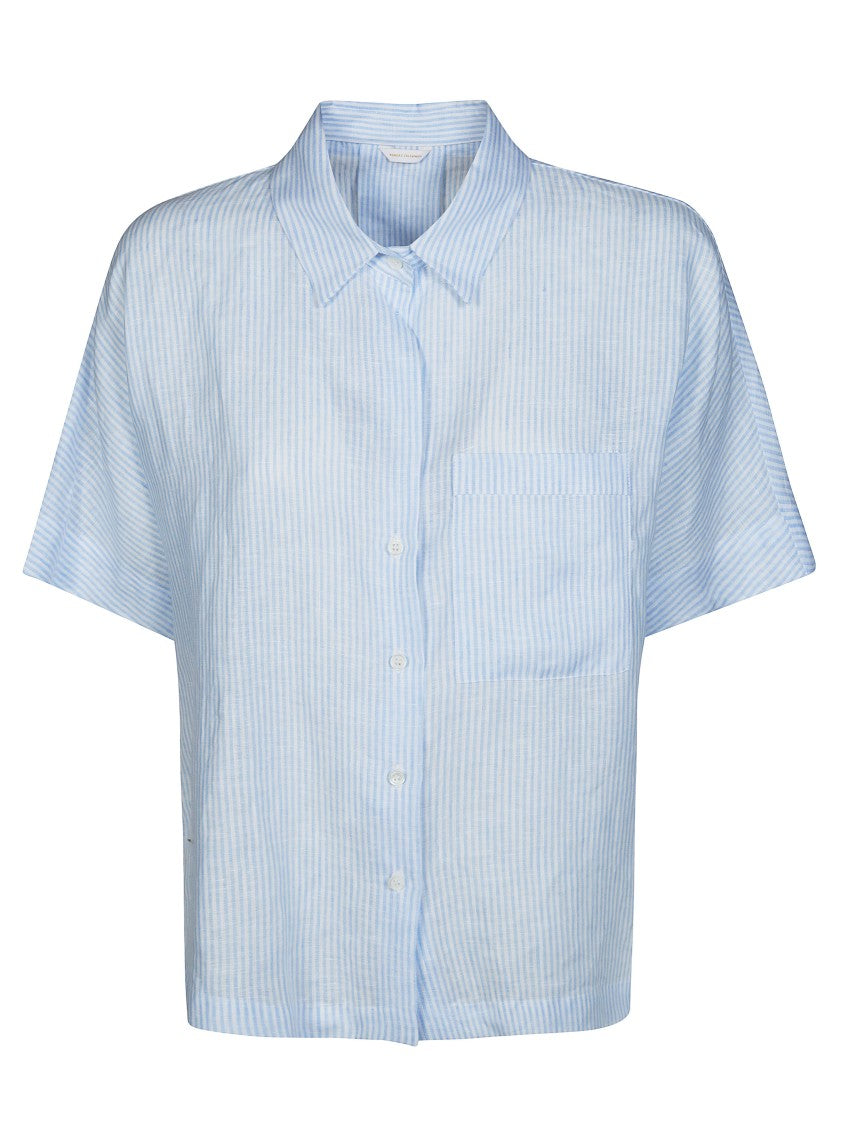 Friedman Light Blue White Striped Shirt