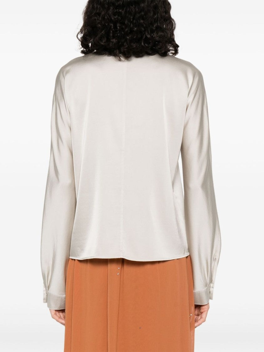 Forte Forte Silk Blend Long-Sleeved Shirt With Tassel Detail