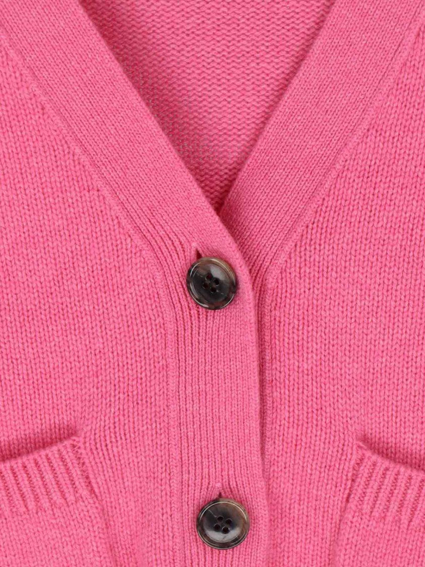 Lisa Yang "Danni" V-Neck Cardigan Pink