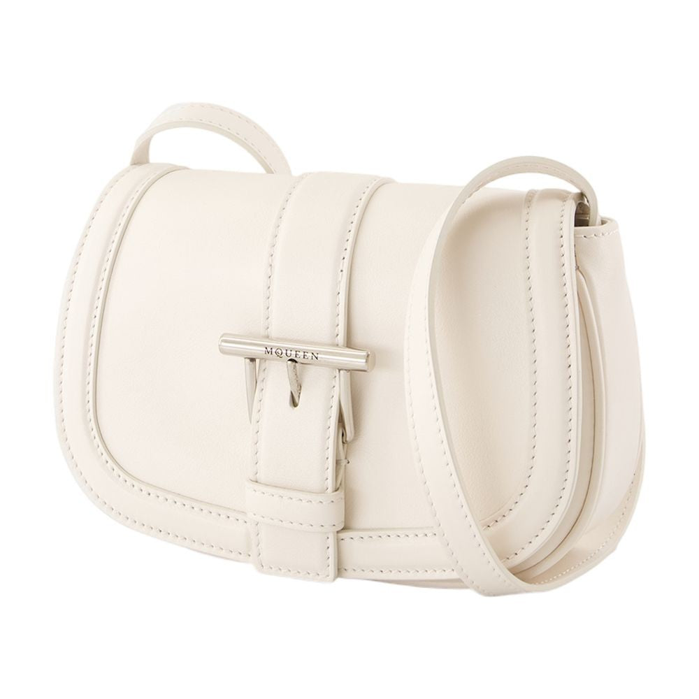 Alexander Mcqueen T-Bar Satchel Mini Purse - Leather - White