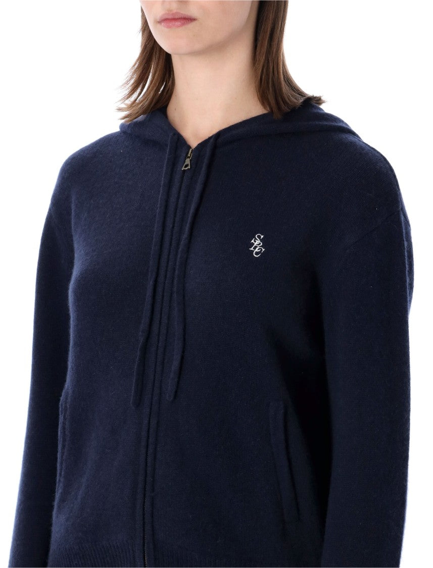 Sporty And Rich Sporty Rich Cashmere Zip Up Hoodie
