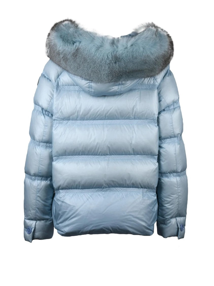 Peuterey Light Blue Takan Fur-Trimmed Down Jacket