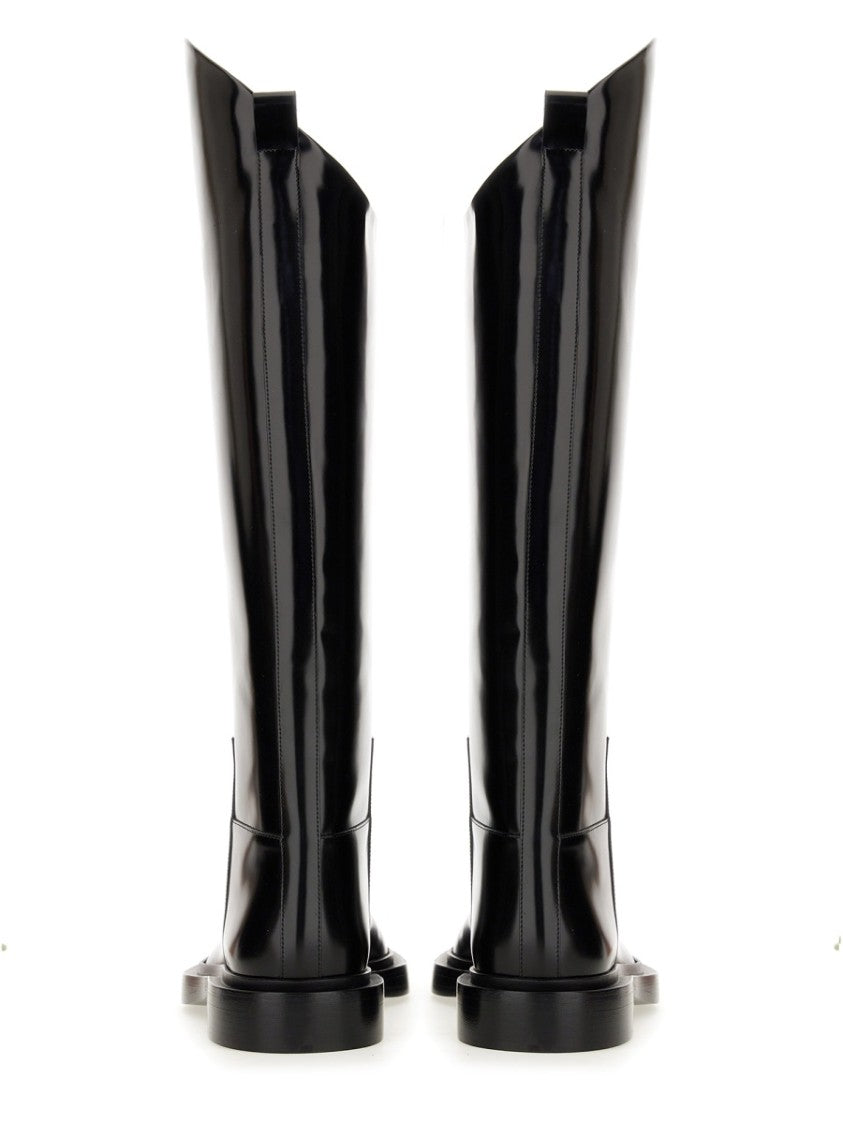Jil Sander Glossy High-Shaft Leather Boots