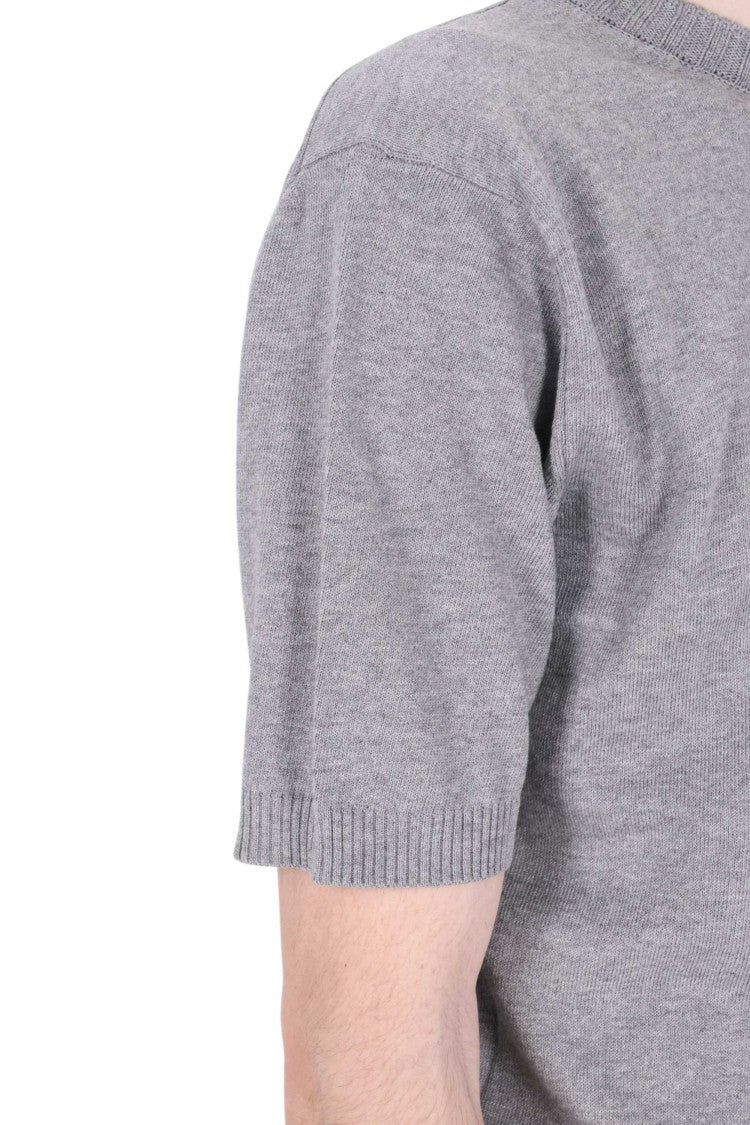 Barba Grey Cotton Knit T-Shirt