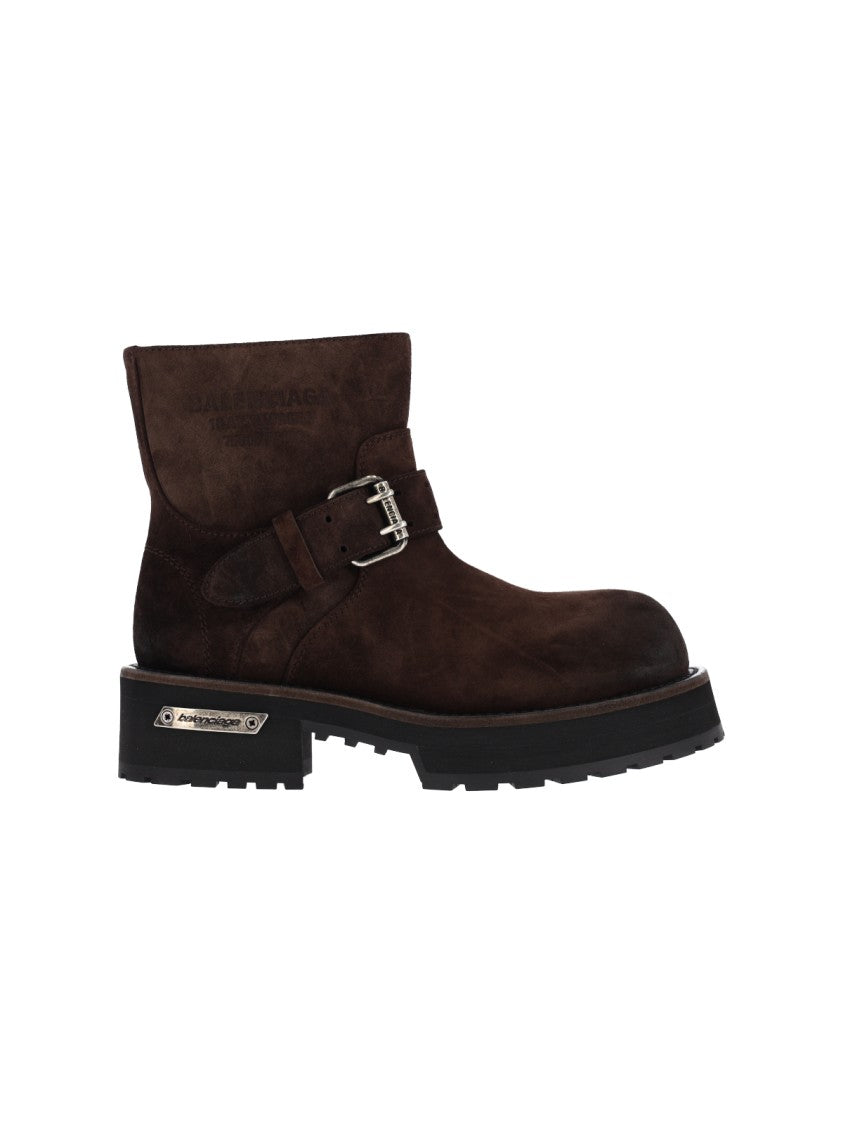 Balenciaga Brown Venom Mini Suede Calfskin Boots