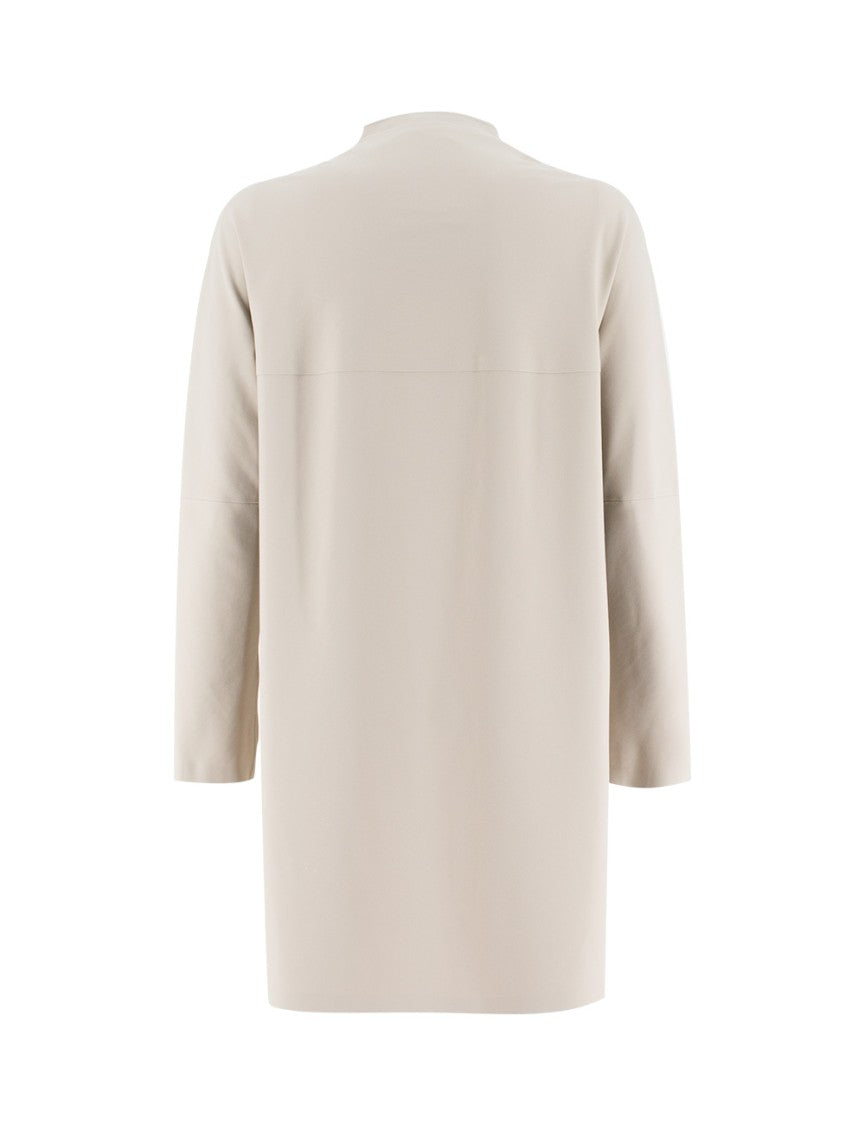 Duno Beige Technical Fabric Jacket With Mandarin Collar