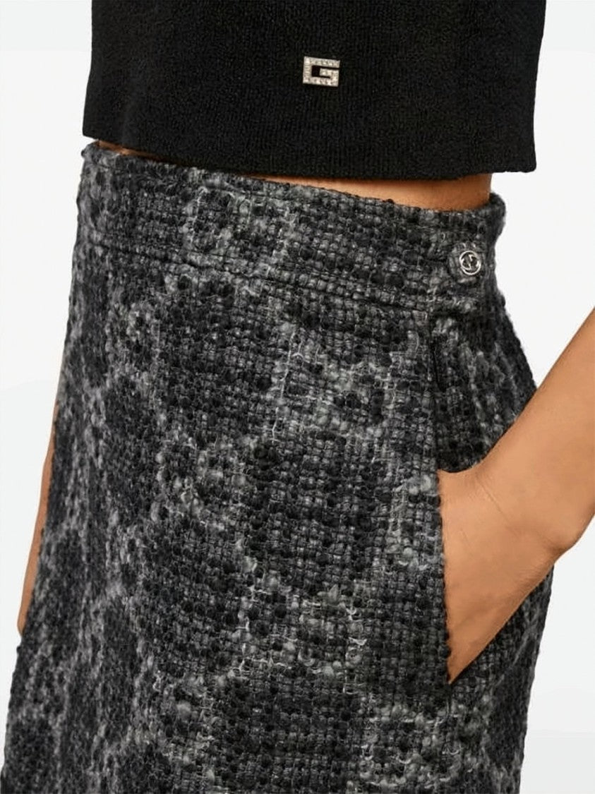 Gucci Textured Wool And Cotton Blend Mini Skirt