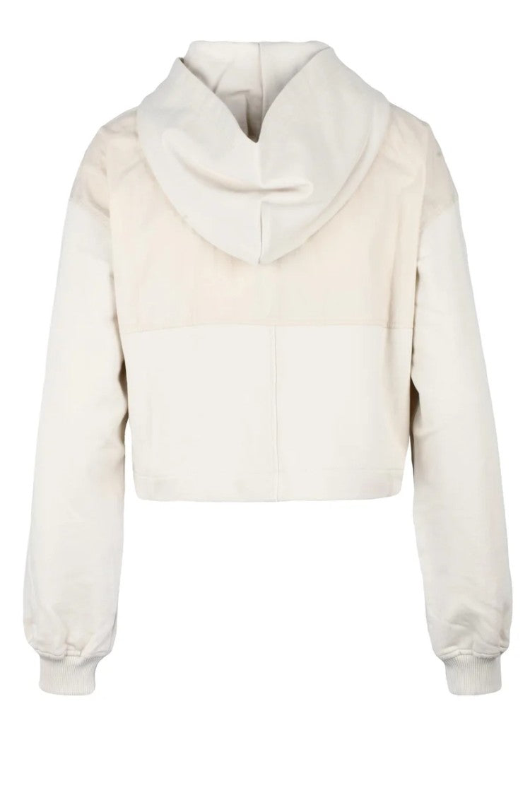 Tommy Jeans Beige Cropped Hooded Sweatshirt