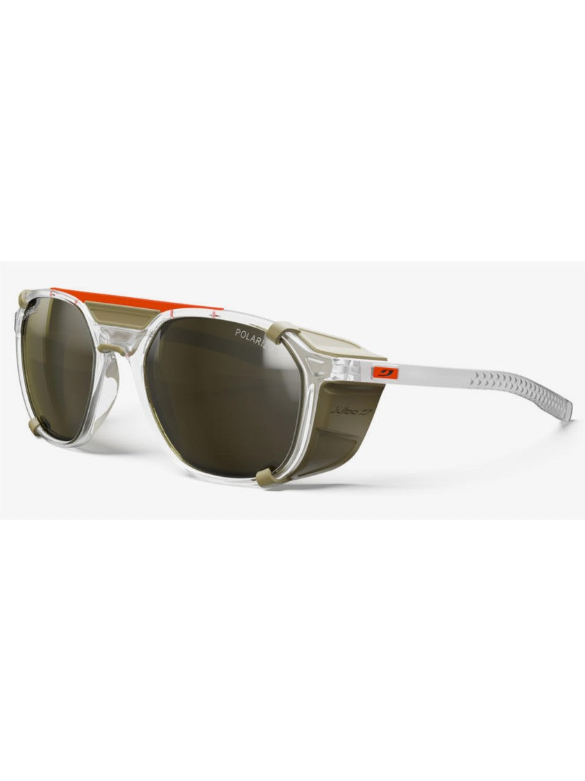 Julbo Transparent Frame Sunglasses With Brown Side Shields