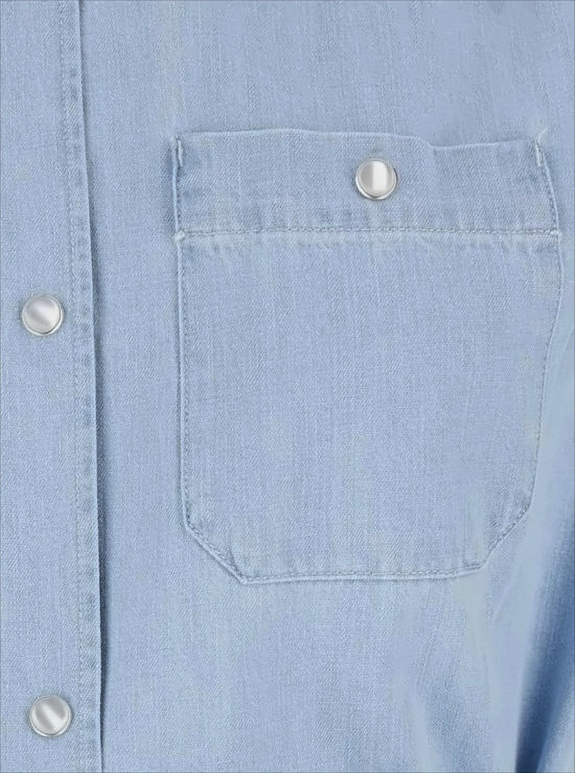 A.P.C. Short Denim Dress With Classic Collar