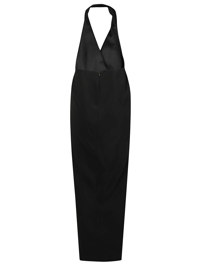 Patrizia Pepe Halter Neckline Tailored Waist Midi Dress
