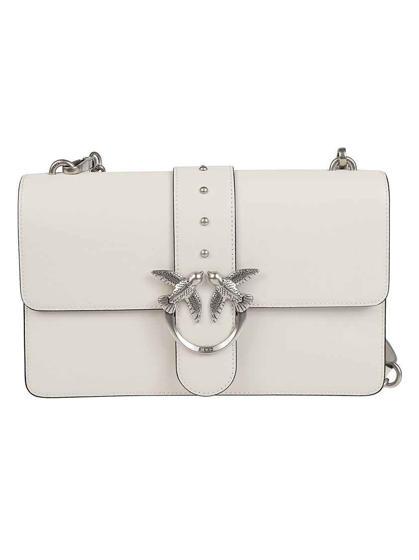 Pinko Love One Classic White Rectangular Shoulder Bag