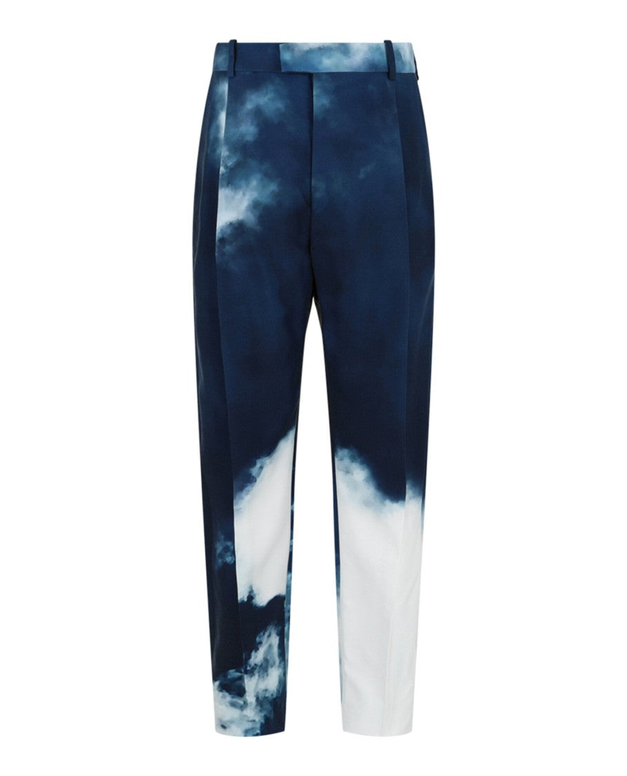 Alexander Mcqueen Blue Sky Pleated Trousers