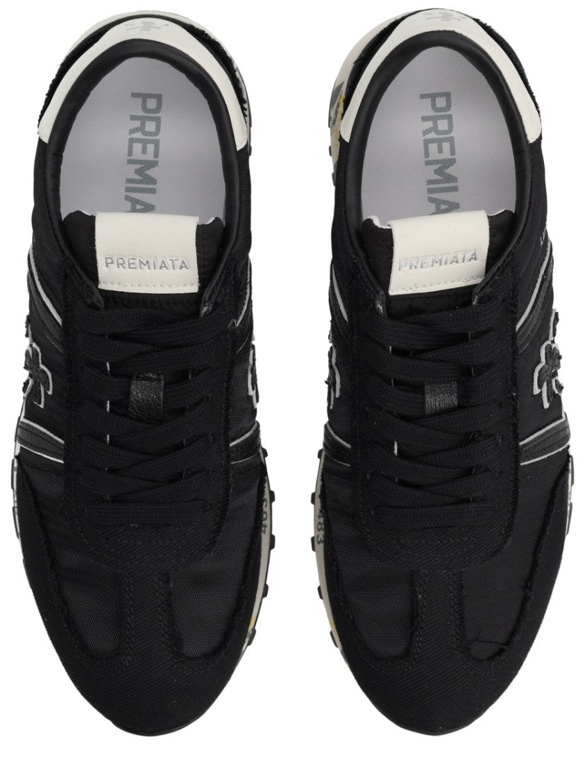 Premiata Lucy Black Fabric Low Sneakers