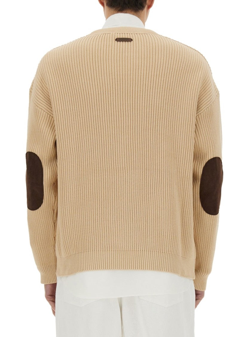 Moschino Relaxed Fit Organic Cotton Blend Cardigan